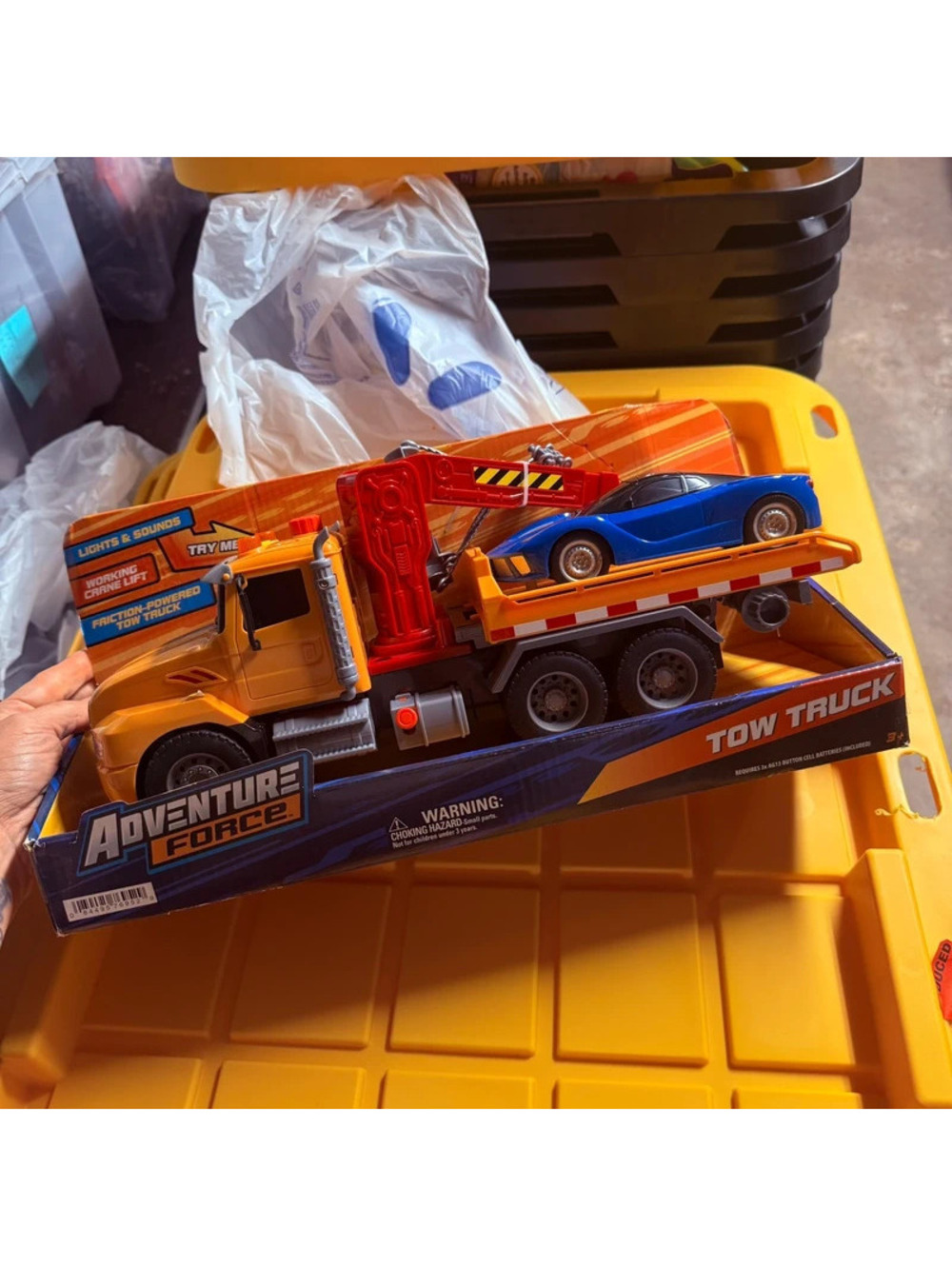 Adventure force tow truck with lights and sounds